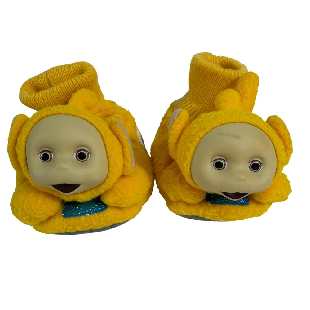 Teletubbies Toddler 3-4 Slippers Laa-Laa Vintage Plush Non-Slip Bootie Yellow